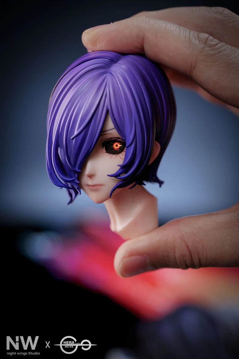 "Dynamic 1/4 Touka Kirishima Tokyo Ghoul figure with vibrant LED Ukaku Kagune, showcasing her power and premium detail."