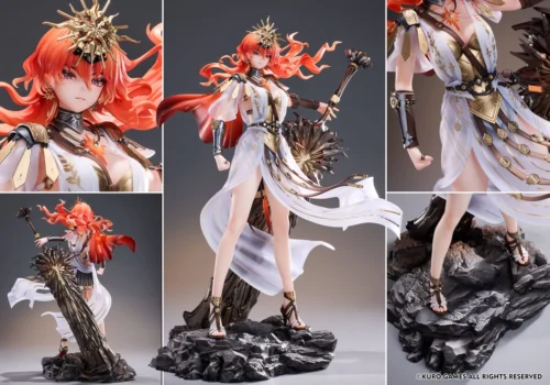 "Authentic Wuthering Waves Augusta figure. Premium detailed sculpt highlights her elegant design, intricate costume, and captivating action pose."