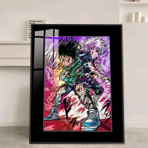 "Dynamic Hunter x Hunter decorative painting by JUZI Studio, featuring vibrant, fade-proof HD art of Gon and Killua's iconic friendship."