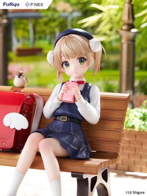 "Exquisite 1/7 Shigure Ui VTuber figure by FURYU Studio, showcasing intricate details, whimsical design, and playful feline from a captivating angle."