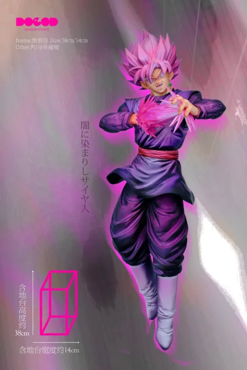 "Limited edition large-scale Super Saiyan Rose Goku Dragon Ball statue by DOGOD Studio, showcasing dynamic pose, menacing details, and energy effects."
