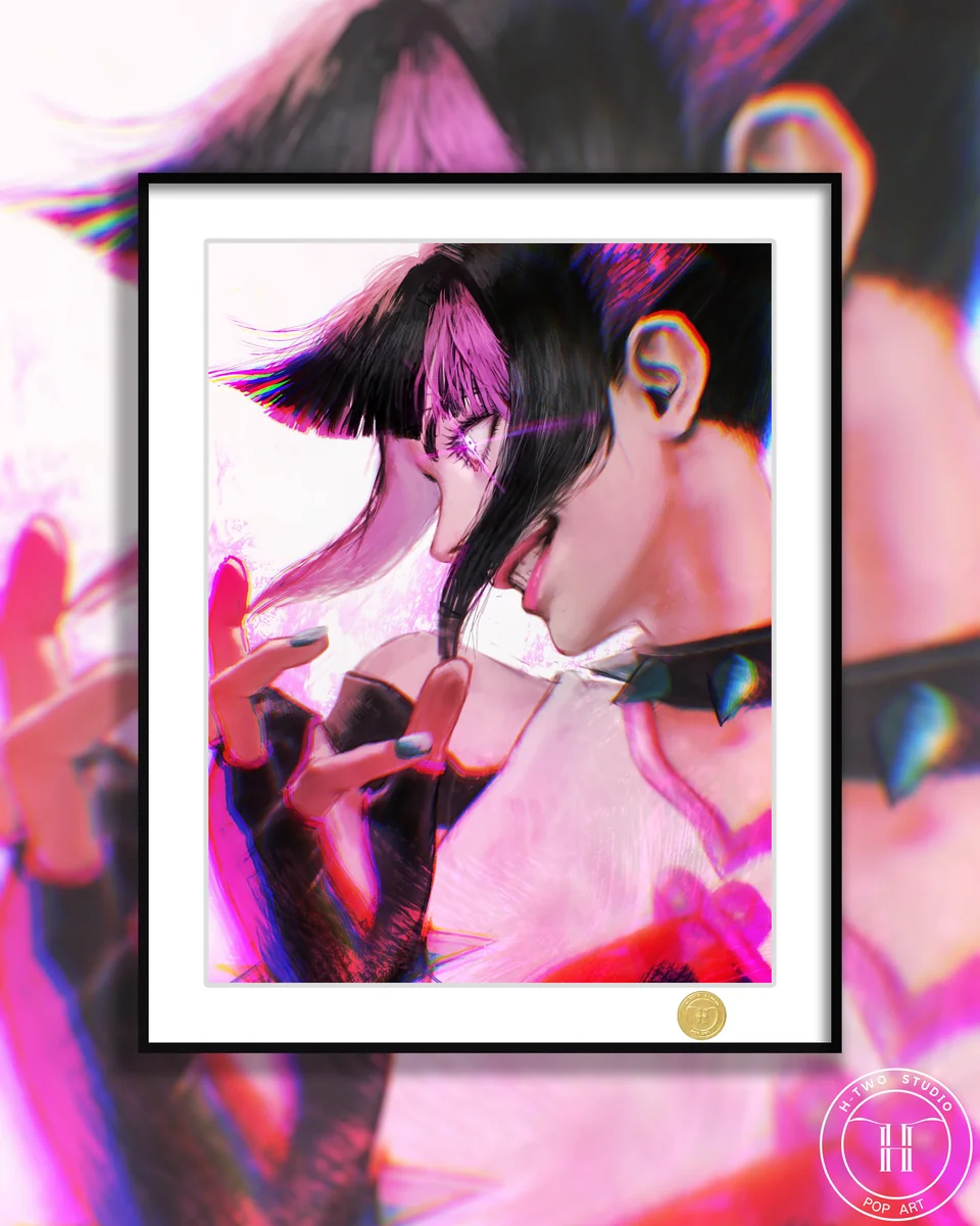 "Dynamic Juri Han Street Fighter art print, a limited edition premium framed gaming artwork showcasing her fierce style and vibrant energy."