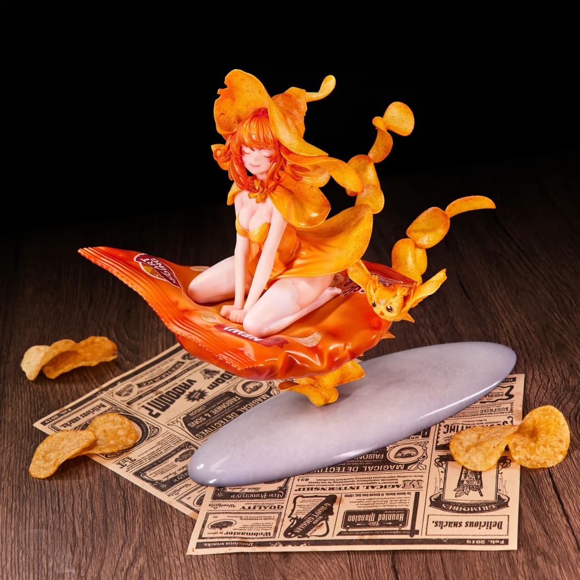 "Exquisite WeArtDoing Sleeping Beauty Chip Fairies limited edition resin statue from multiple angles, highlighting intricate fairy and vibrant potato