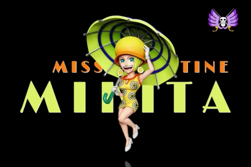 "Dynamic Miss Valentine One Piece statue by A+ Institute Studio. This stylized collectible features her iconic umbrella in a playful, action pose."