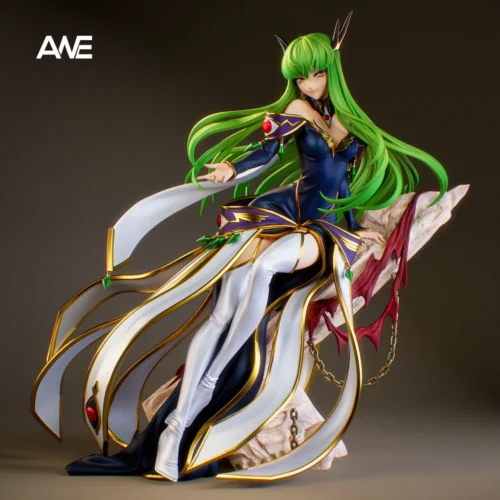 "Exclusive limited edition Code Geass C.C. resin statue. Premium craftsmanship shows C.C. in elegant flowing attire, intricate base."