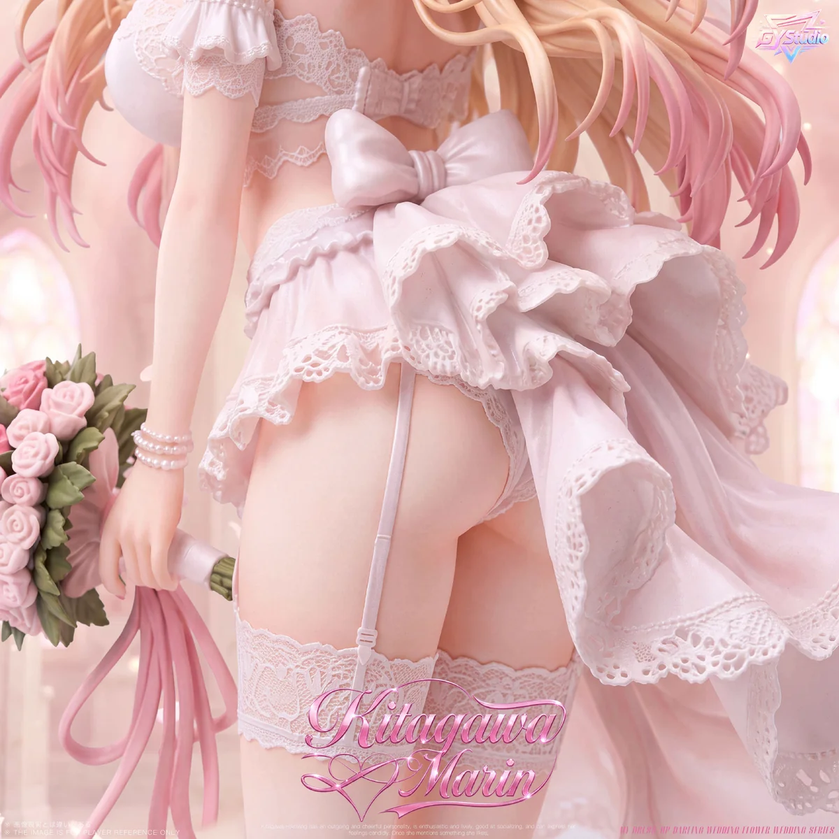 "Exquisite 1/6 Wedding Dress Marin Kitagawa My Dress-Up Darling statue, showcasing intricate details of her radiant bridal gown and premium."