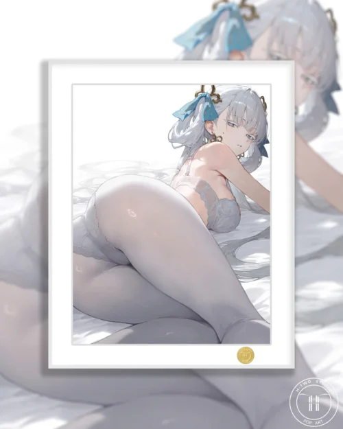"Wuthering Waves Jinxia Limited Edition Premium Framed Art Print, featuring a vibrant anime character portrait in an elegant, modern display."