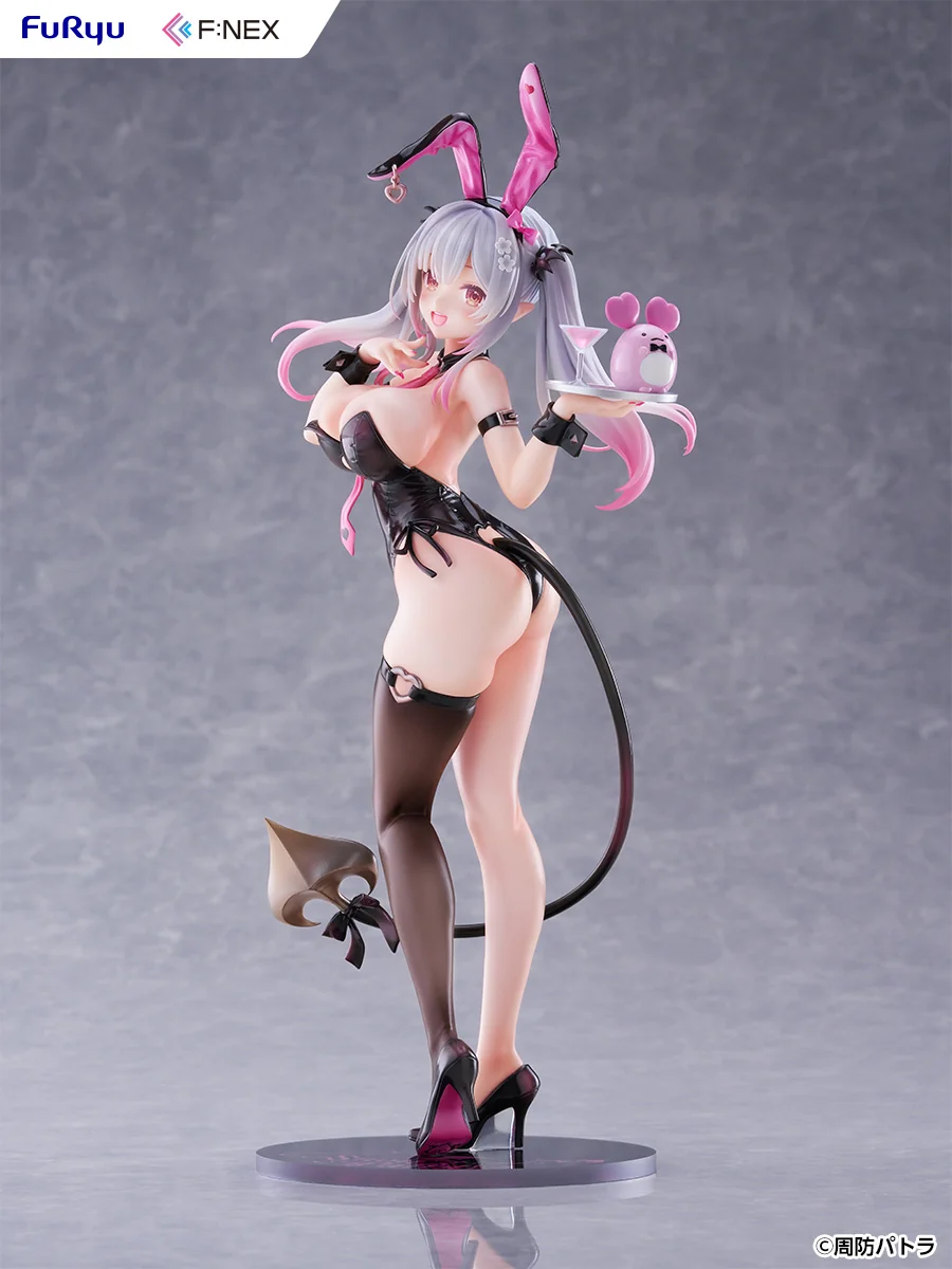 "Official Suou Patra 1/6 Bunny Girl Ver. F:NEX statue, showcasing premium sculpture details and dynamic pose from various alluring angles."