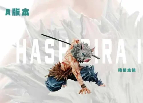 "Limited Edition Inosuke Hashibira Demon Slayer statue gallery highlights its dynamic pose, iconic boar mask, raw power, and premium sculpted details."