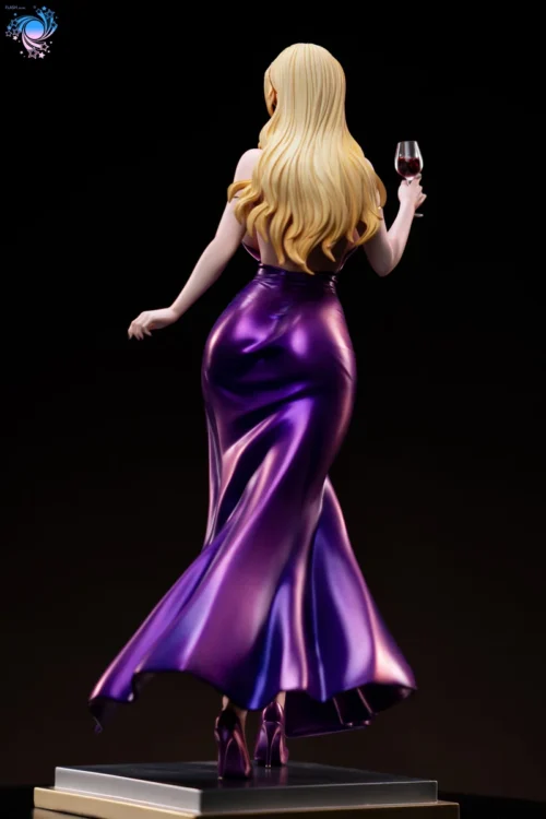 "Limited Edition 1/6 Vermouth Detective Conan resin statue. Dynamic pose, flowing coat, and pistol. View intricate sculpted details."