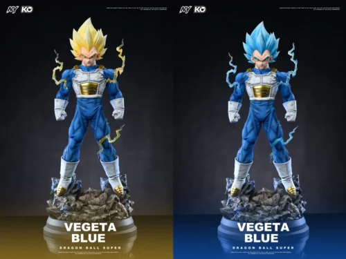 "Dynamic Vegeta Super Saiyan resin statue with LED, showcasing fierce power and intricate detail. A premium, limited edition Dragon Ball collectible."