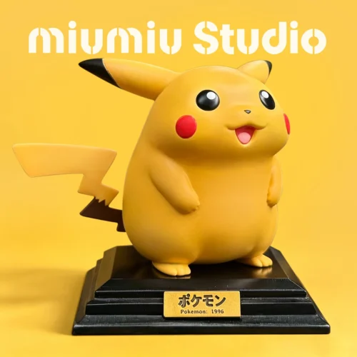 "Main image of a premium 1/10 Pikachu 30th Anniversary Retro Pixel Art statue, showcasing the limited edition Pokemon figure in a captivating handheld."