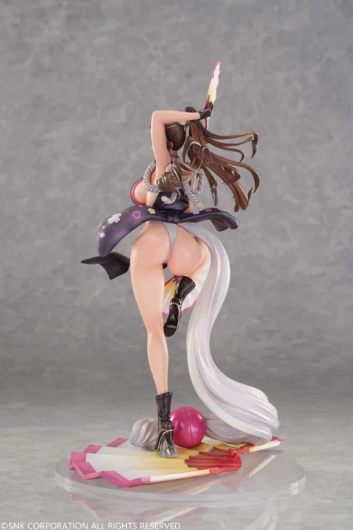 "Mai Shiranui KOF Figure gallery: 1/6 scale statue by MAGI ARTS x MA-man. Dynamic pose, vibrant graffiti art, sculpture details from various angles."