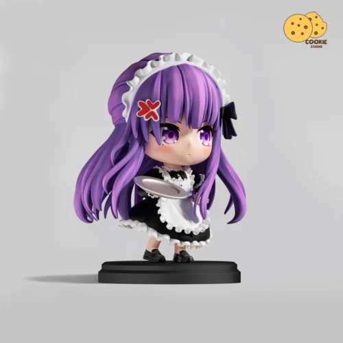 "Premium Frieren Maid Resin Statue, COOKIE Studio. Detailed gallery views capture her charming maid uniform, dynamic pose, and playful essence."