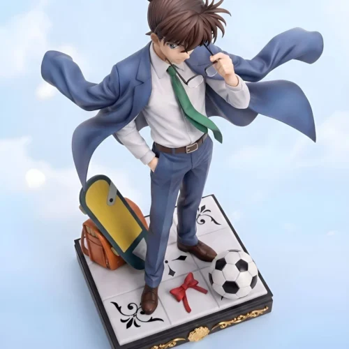 "Shinichi Kudo 1/6 Detective Conan resin statue by Huawu Studio. Dynamic pose, elegant details from all angles. Limited Edition, exclusive bonus items."