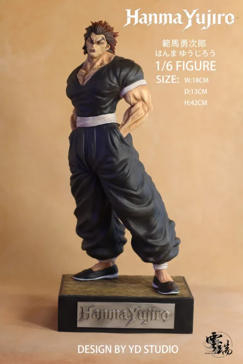 "This ultra-limited Hanma Yujiro Baki the Grappler statue by Yunduan Studio powerfully showcases his iconic, fierce, and muscular form."