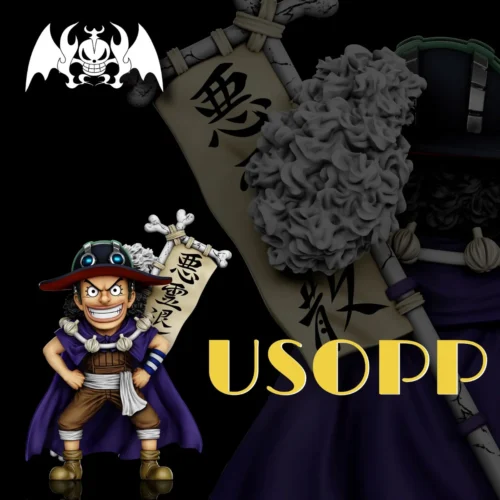 "Iconic One Piece Usopp (Thriller Bark Resonance) statue by A+ Studio, dynamically posed and terrified on a blue base. A premium collectible figure."