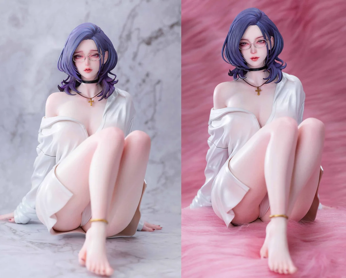 "Captivating 1/4 scale Jin Meiting original statue in exclusive green cosplay, highlighting realistic sculpt. A premium, limited edition collectible."