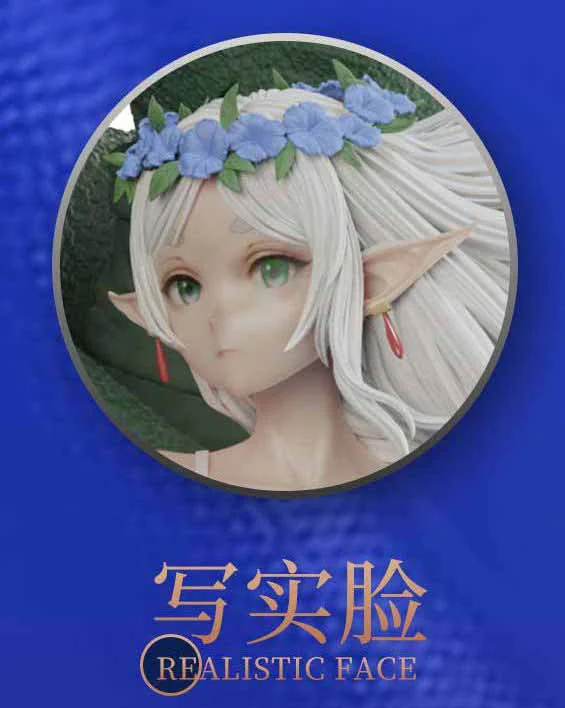 "Exquisite limited edition Frieren Wedding Figure by Scarlet Studio, a 1/6 statue of Frieren in her flowing gown with a standard anime face."