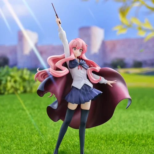 "Exquisite Louise 20th Anniversary statue in a dynamic pose with flowing attire and magical effects, a premium collectible from The Familiar of Zero."