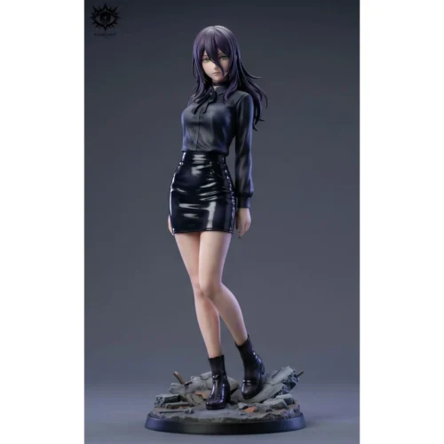 "Starlight Studio's premium 1/4 scale Reze Chainsaw Man figure, showcasing her explosive power and dangerous elegance in a dynamic action pose."