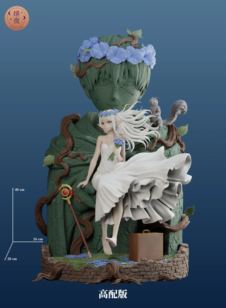 "Exquisite 1/6 Frieren A Solitary Wedding statue, highlighting her ethereal gown and ornate base details. A premium limited edition Frieren figure."
