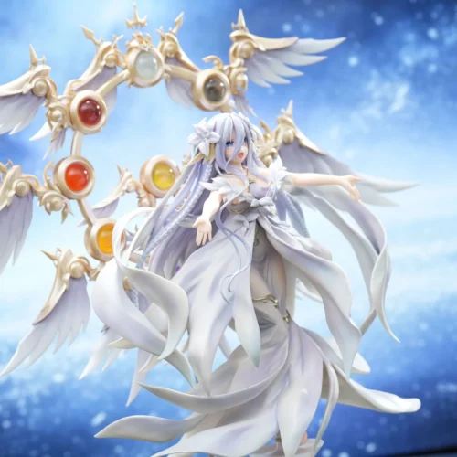 "Exquisite Mio Takamiya figure by Dongfang Renxing Studio. Ethereal divinity, cosmic elegance, and grand spectral wings."