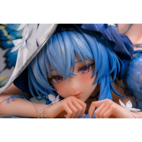 "Different angles of the 1/6 Wuthering Waves Shorekeeper resin statue by VIC Studio, revealing exquisite details, dynamic pose, and ethereal green."