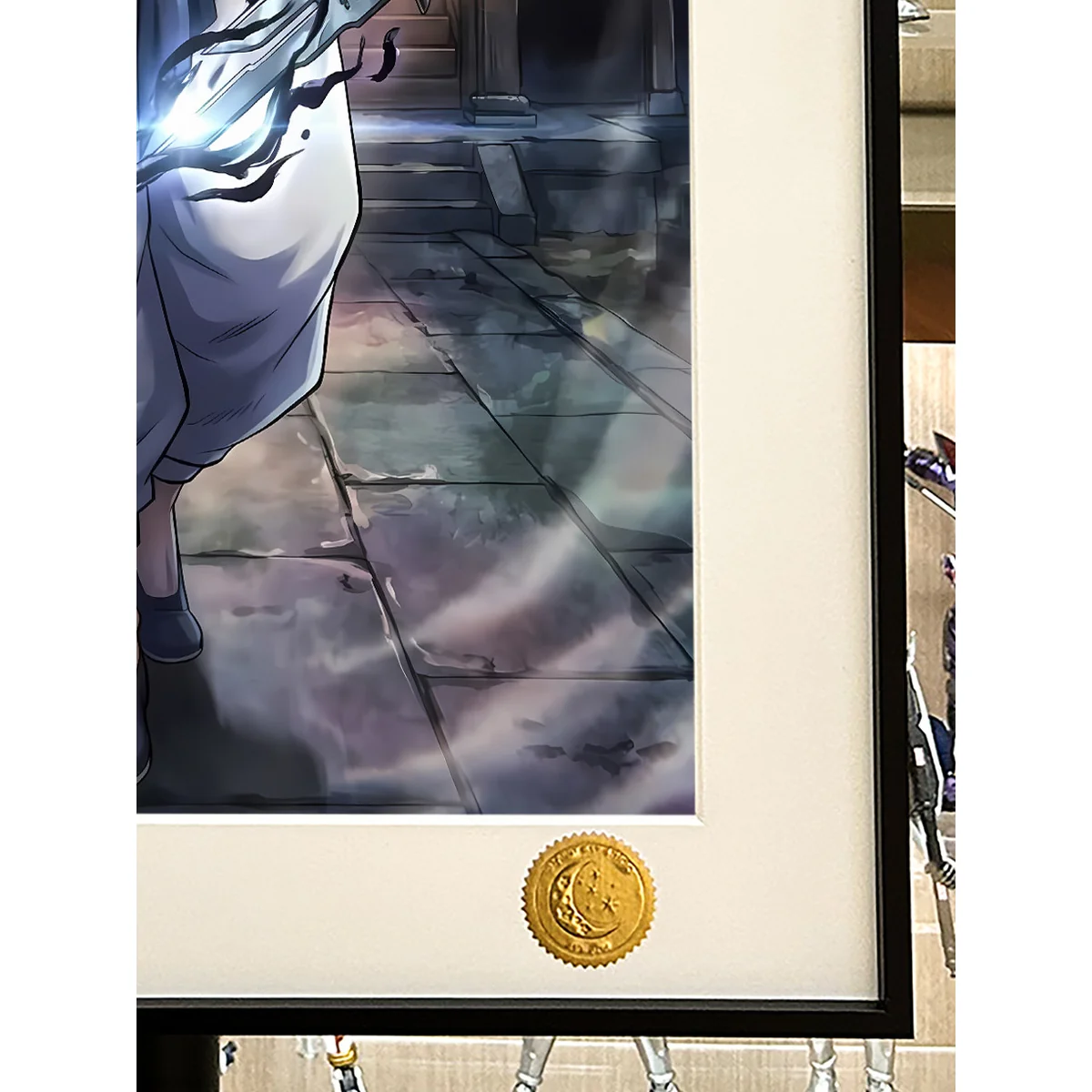 "Limited edition Starry Sky Toji Fushiguro art print detail, showcasing the dynamic Jujutsu Kaisen character and dramatic starry sky."
