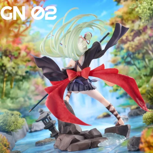"Detailed views of the premium 1/7 Murakumo Senren Banka resin figure, highlighting exquisite hand-painted sculpture details and elegant Japanese."