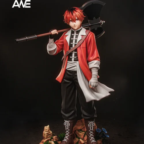 "Stark Frieren: Beyond Journey's End ANE Studio premium resin statue. View detailed angles of the dynamic heroic warrior, showcasing intricate sculpt."