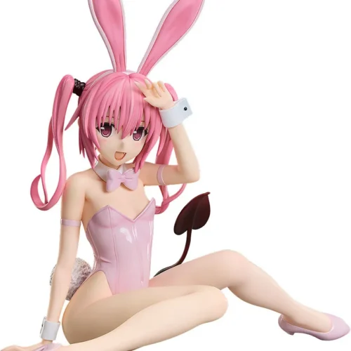 "Exquisite Nana Astar Deviluke Barefoot Bunny Girl figure from To Love Ru by FREEing Studio, showcasing her sleek black suit and dynamic pose."