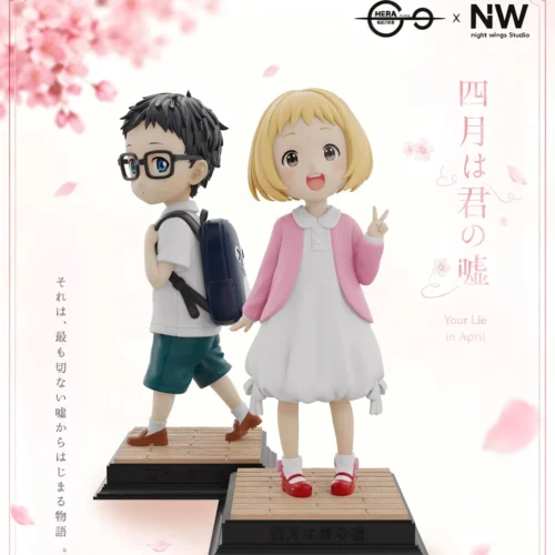 "Your Lie in April Limited Edition Miyazono Kaori & Arima Kousei childhood resin statue. This poignant duo with violin and piano evokes serene."