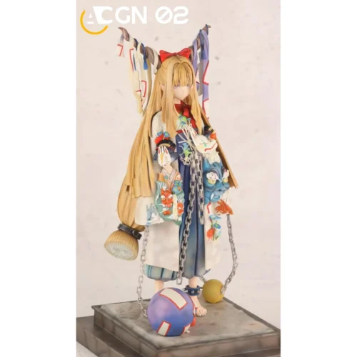 "Premium 1/7 Ibuki Suika Touhou Project statue: ultra-limited, hand-painted resin. Dynamic Ibuki Suika in a mystical nocturnal setting."