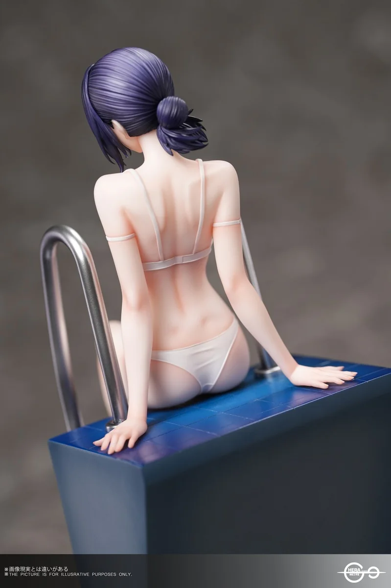 "Chainsaw Man Reze 1/6 scale limited edition wet-look resin statue by HeRa Studio, featuring an alluring dynamic pose and illuminated aquatic base."