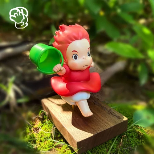 "Dynamic Ponyo Running resin statue, capturing the iconic Ghibli figure's joyful pose and vibrant ocean wave details. A limited edition collectible."