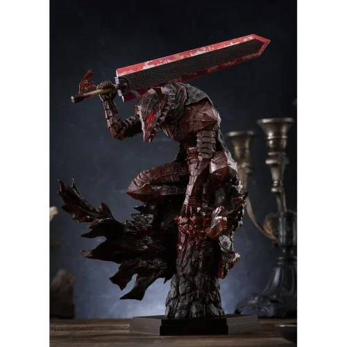 "Dynamic L Size Berserk Guts Berserker Armor statue, featuring intense bloody paint details. An iconic, large-scale collectible showcasing Guts'."