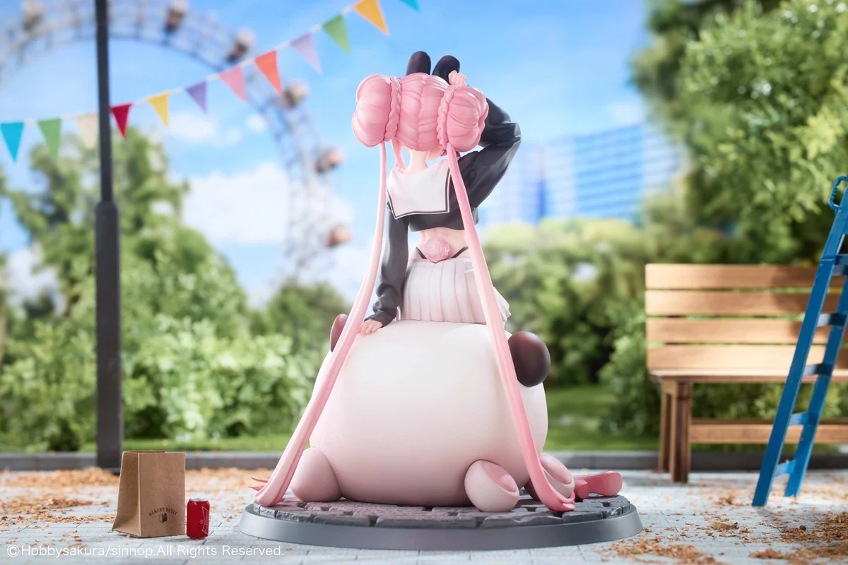 "Official Hobbysakura Studio 1/6 真点P casual wear figure, showcasing elegant sculpted details and her unique personality from multiple angles."