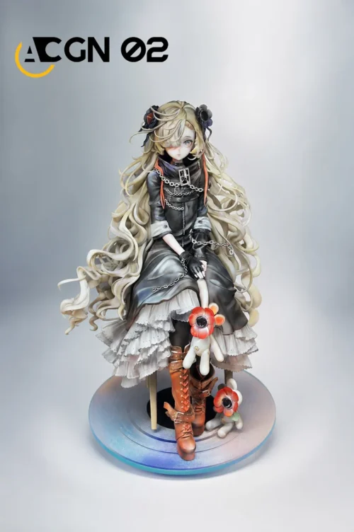 "1/7 Yoru Jidousha: Isekai Emotion. Exquisite, ultra-limited, hand-painted resin statue of an ethereal female in a melancholic otherworld."