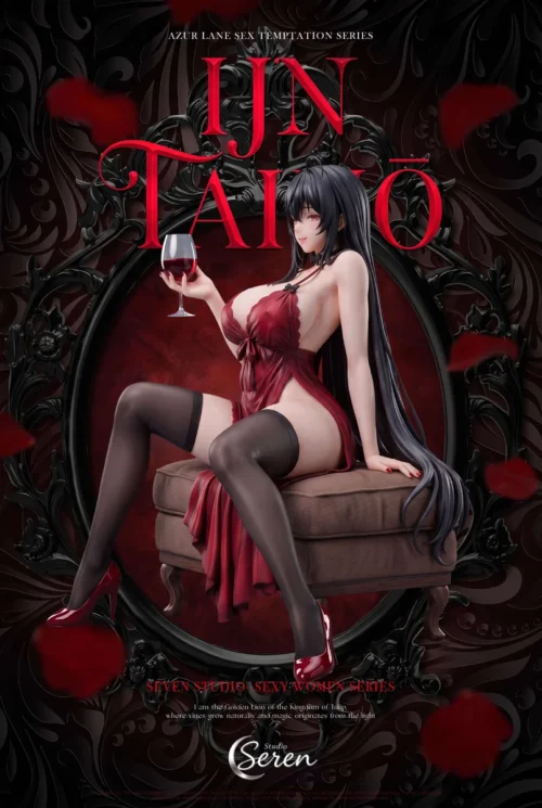 "Exclusive 1/6 Azur Lane Taihou 'Wine Banquet' by Seren Studio. Limited edition showcasing elegant gown, alluring pose, and intricate sculpt details f