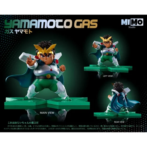 "Limited edition Granzort figures of Yamamoto Gas and Rabi in charming casual outfits, showcasing intricate Mimo Studio sculptural details."