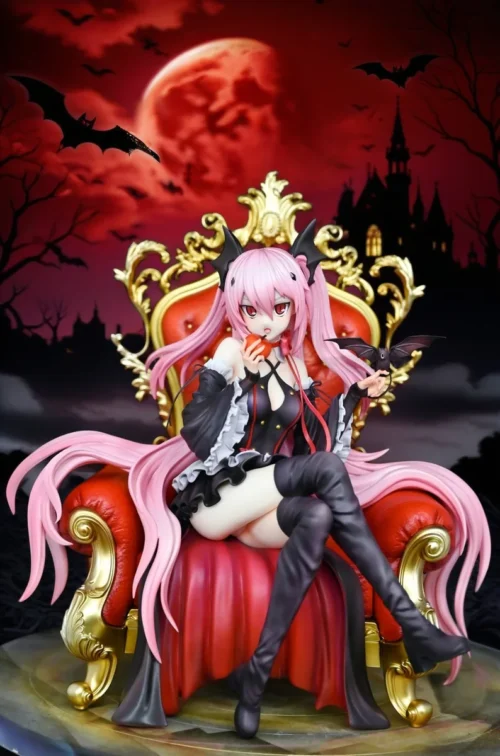 "Limited Edition 1/6 Krul Tepes Seraph of the End resin statue. Exquisitely detailed, Krul lounges seductively on a grand sofa, embodying dark vampir."