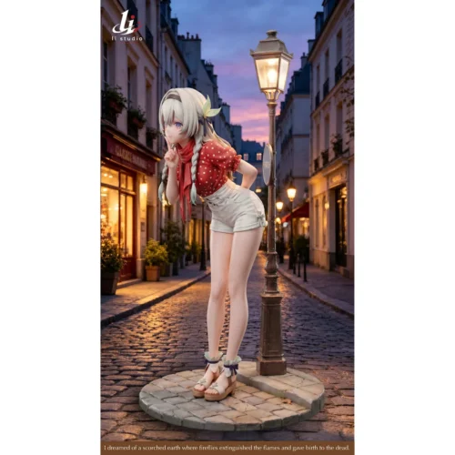 "Ultra-rare 1/6 Firefly 'Alley Whispers' Honkai: Star Rail statue. Gallery shows serene elegance, intricate details from all angles. Limited edition."