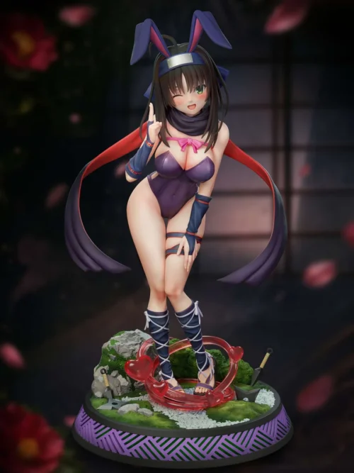 "Exclusive Mako Hitachi Senren Banka statue by GAL Studio, featuring her elegant ninja character with refined details and a captivating, graceful pose."