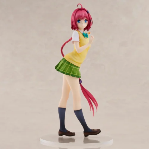 "The main image showcases the exquisitely detailed Mea Kurosaki figure from To Love-Ru Darkness, dynamically posed in her iconic school uniform."