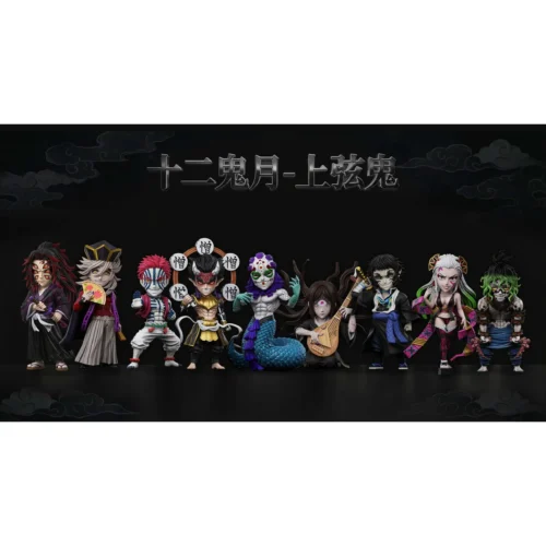 "V8-STUDIO Demon Slayer Gyokko figure gallery: iconic complete form. Grotesque multi-limbed demon with ornate pots, showcasing artistic sculpted detail."