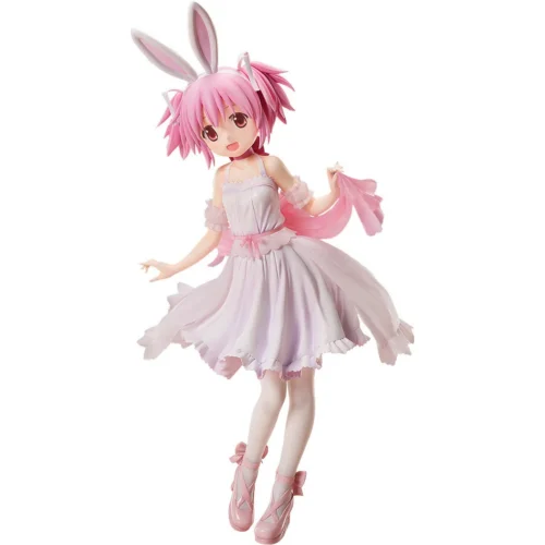 "Stunning large-scale Kaname Madoka Bunny Ver. figure by FREEing, showcasing her elegant pose and dynamic hair, a premium Puella Magi Madoka Magica."
