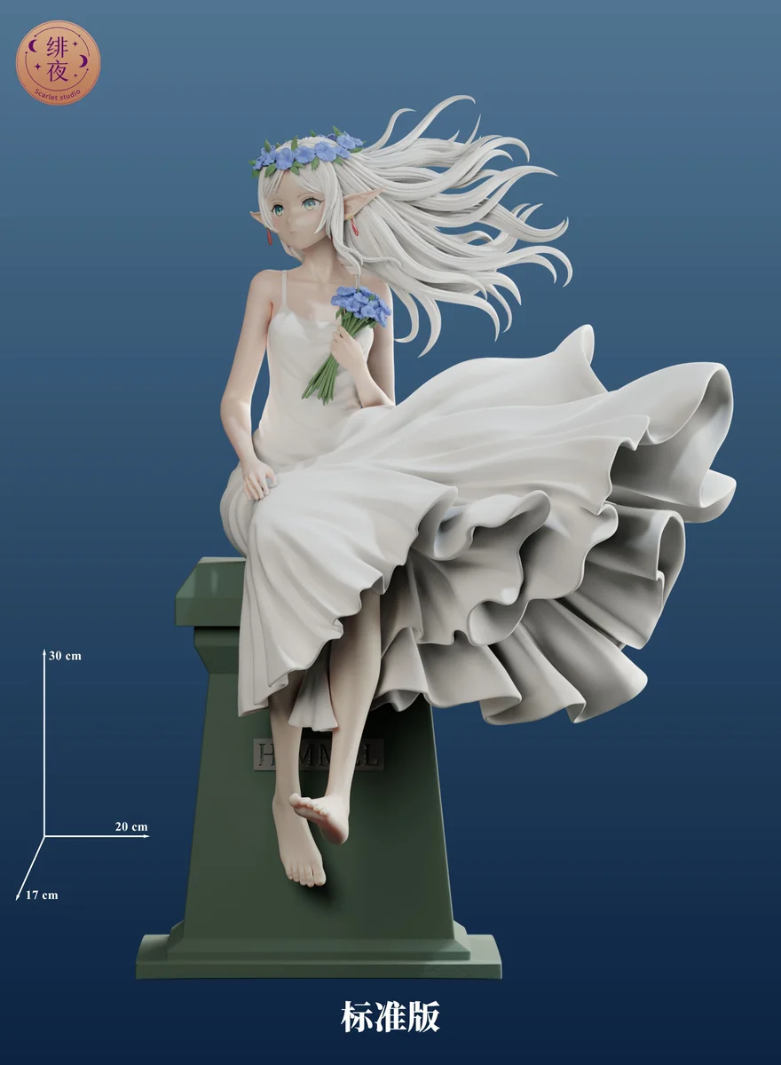 "Exquisite 1/6 Frieren Wedding Figure from A Solitary Wedding, highlighting her ethereal flowing gown and ornate base details."