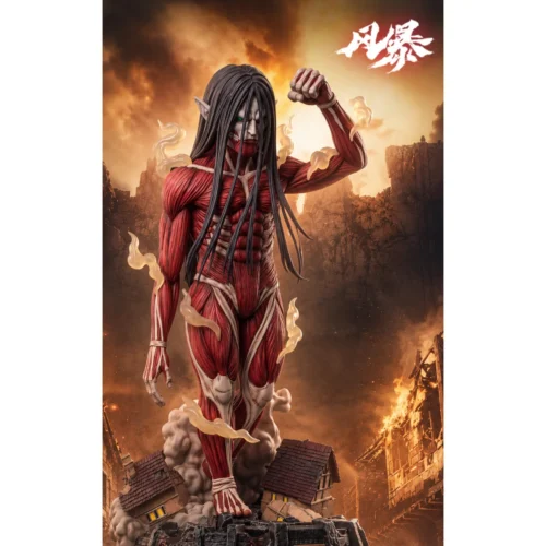 "WCF Eren Yeager Rumbling Attack on Titan resin statue by Storm Studio, showcasing its dynamic sculpt and premium details from multiple angles."