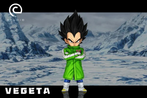 "Exclusive C-STUDIO Dragon Ball Vegeta Snow Suit statue, capturing a dynamic, intense moment in premium winter gear. A must-have collectible figure."